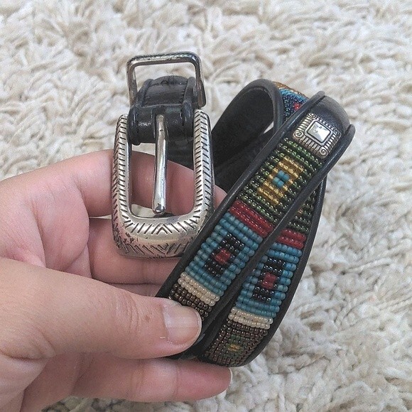 Brighton Skinny Black Western Beaded  Belt main image 5